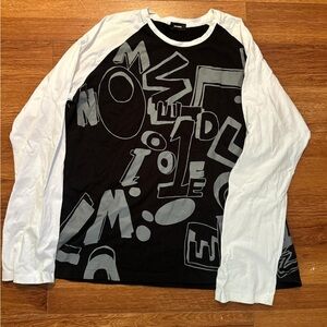 We11done logo print oversized longsleeve shirt